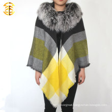 Wool Scarf and Shawls With Real Mongolia Fur Wool Scarf